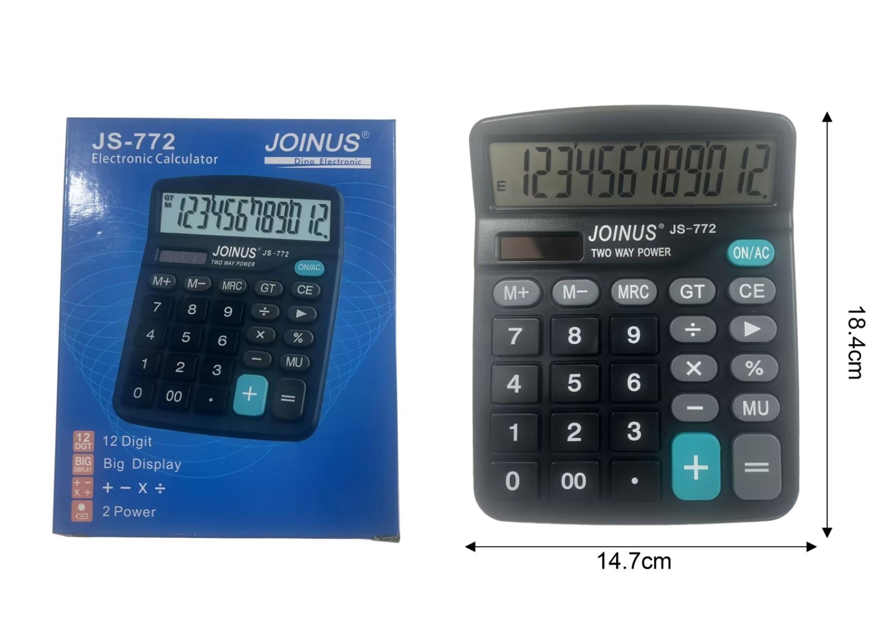 Calculadora, modelo JS-772, 18,4 × 14,7 × 4,5