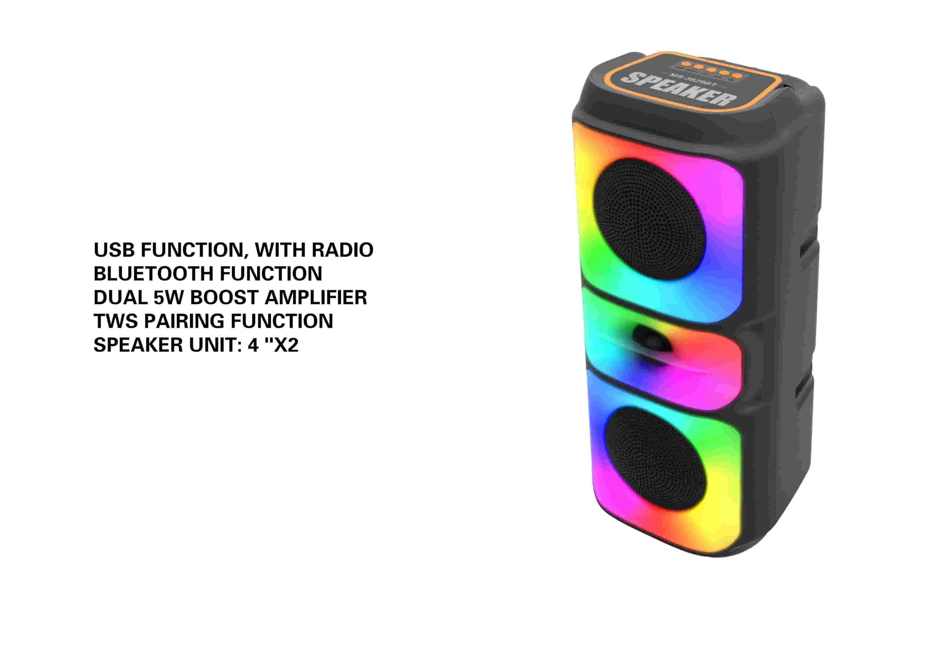 altavoz portátil, color azul, modelo MS-3629BT