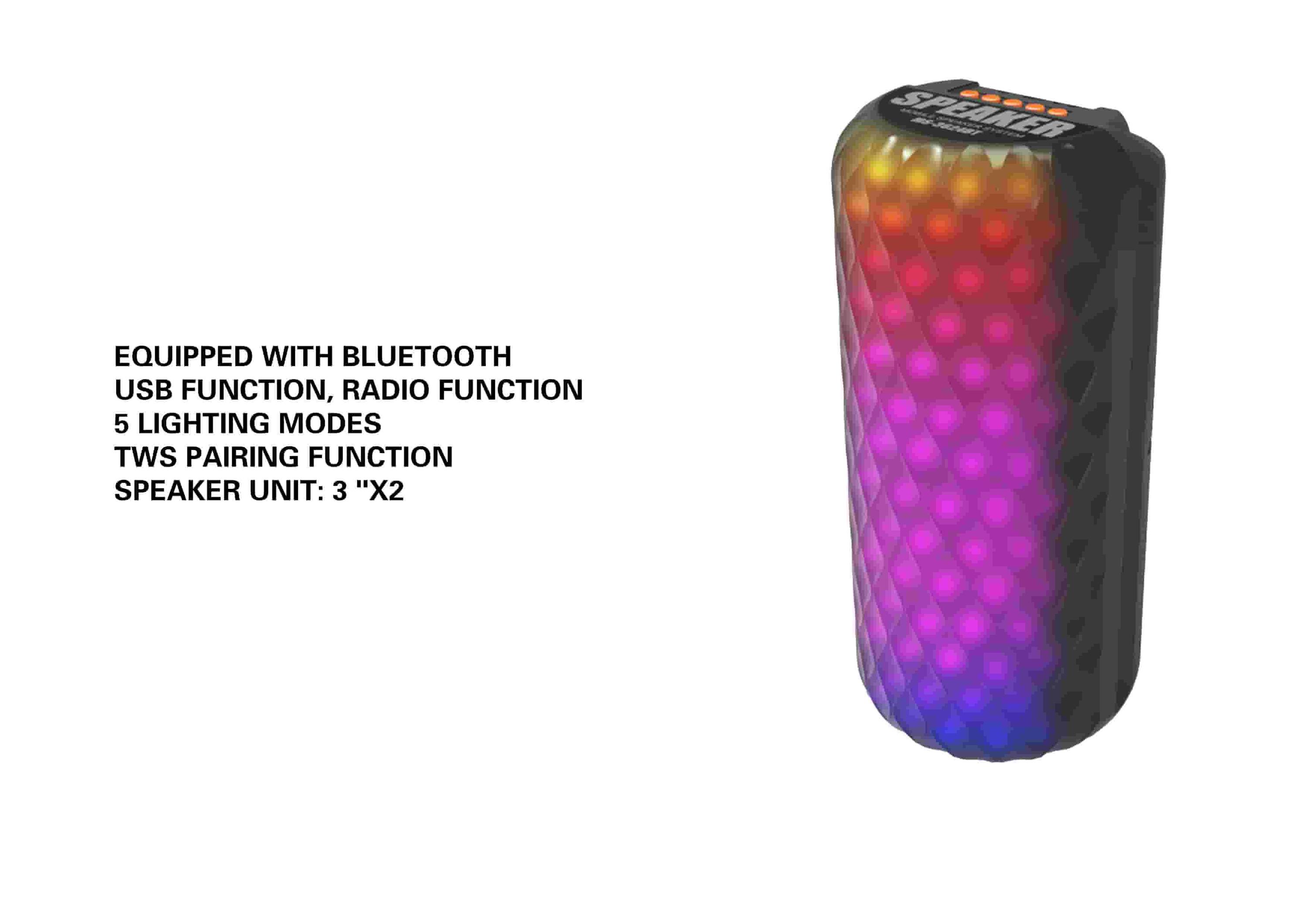 altavoz portátil, color azul, modelo MS-3624BT