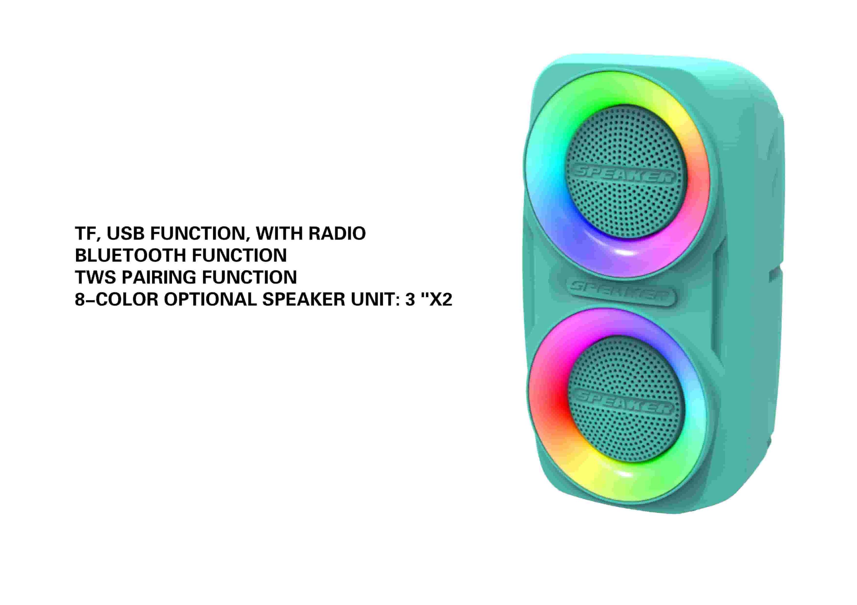 altavoz portátil, color azul, modelo MS-2692BT