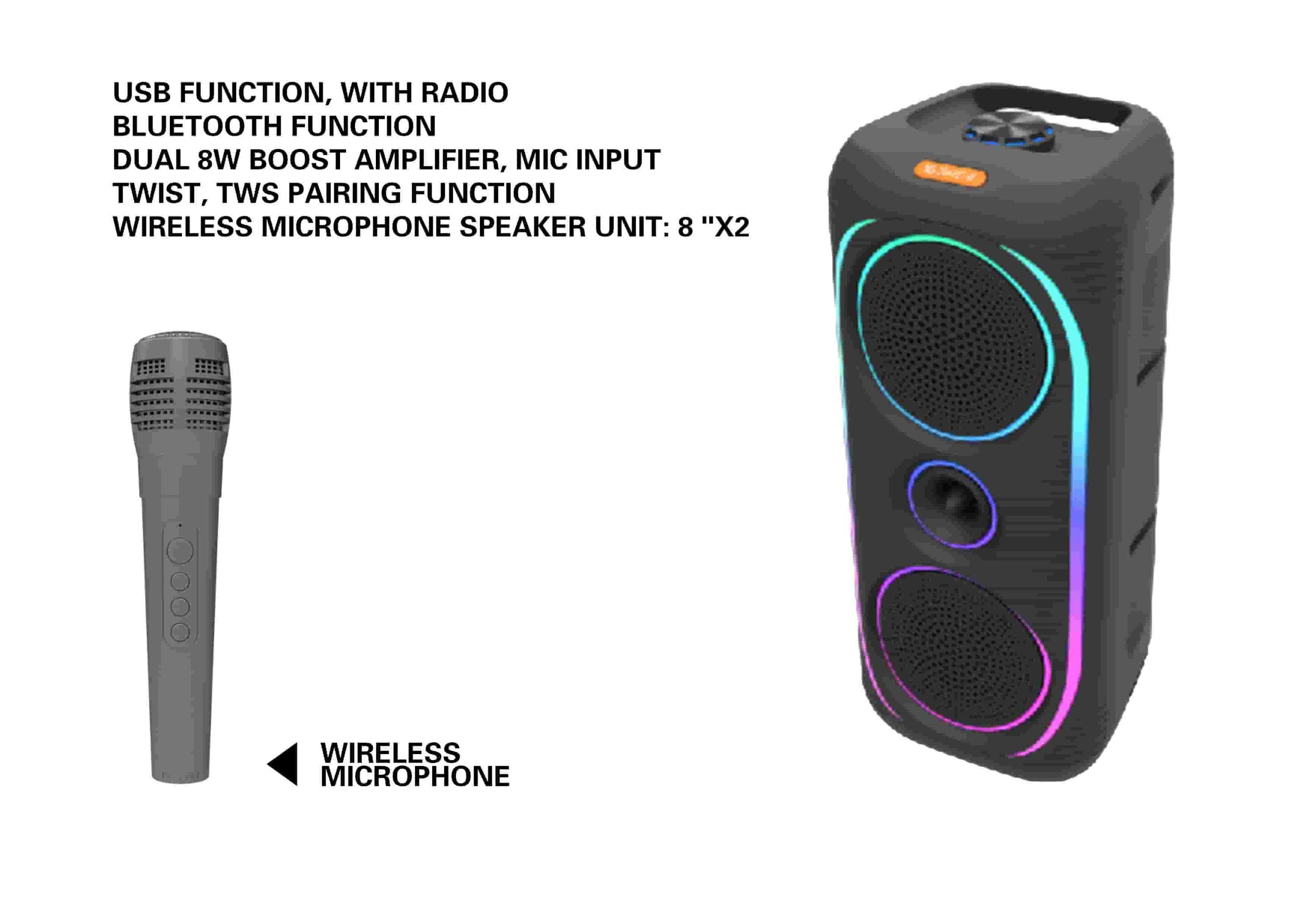 altavoz portátil, color azul, modelo MS-2041BT-W