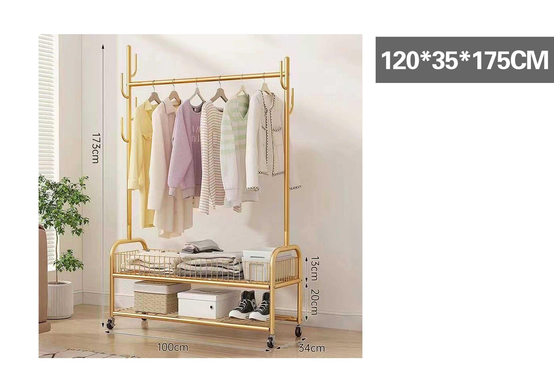 Estante de almacenamiento multifuncional, 120 × 35 × 175 cm