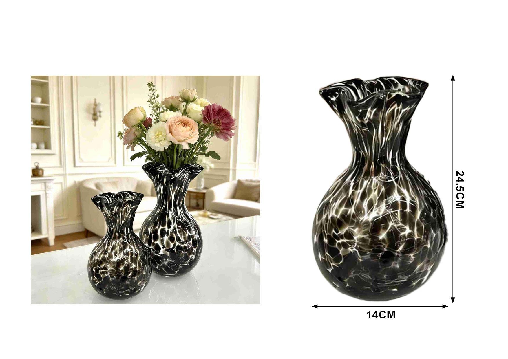 Jarrón de vidrio, color negro, modelo 872838