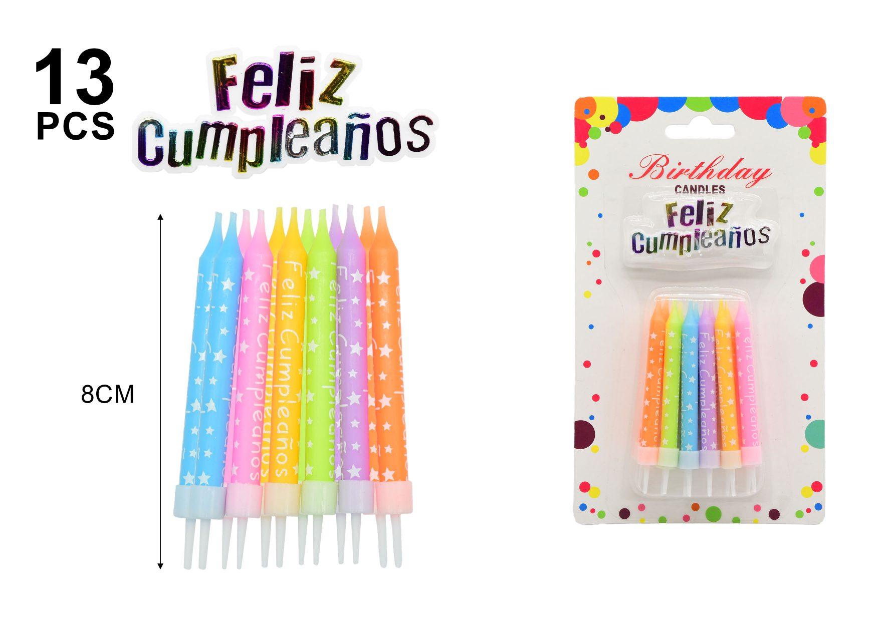 cumpleañosvelas, 8 cm, 12 piezas