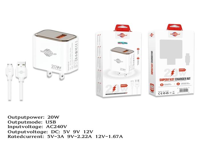 Cargador, 20 W, modelo MCD-29V