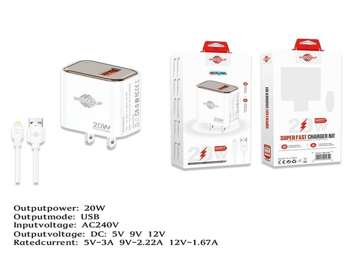 Cargador, 20 W, modelo MCD-29P