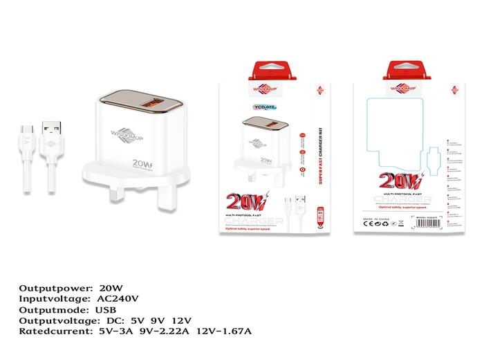 Cargador, 20 W, modelo YCD-07T