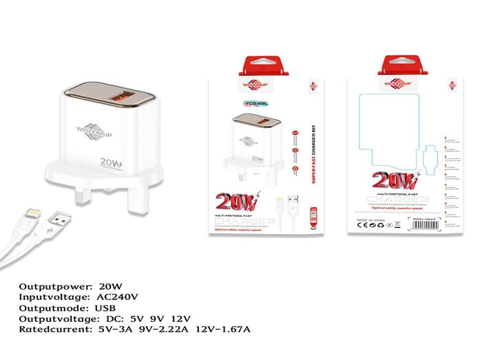 Cargador, 20 W, modelo YCD-07P