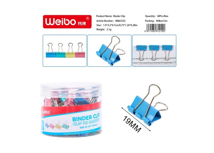 Clip de carpeta, 19 mm, modelo WB6353C