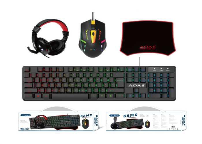 Conjunto de teclado y ratón., modelo WB-1077
