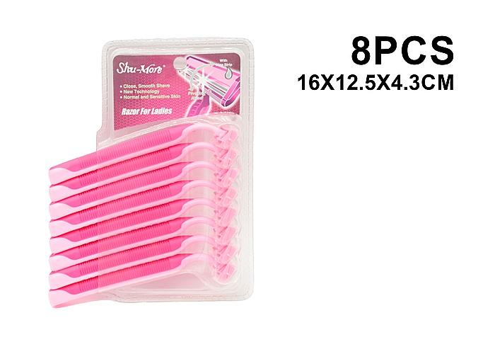 Afeitadora, 8 piezas, color rosado