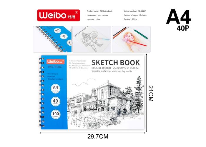 Cuaderno de bocetos, modelo A4, modelo WB-95487