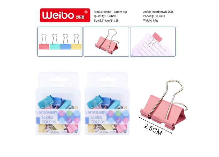 Clip de carpeta, 25 mm, color multicolor, modelo WB-2515