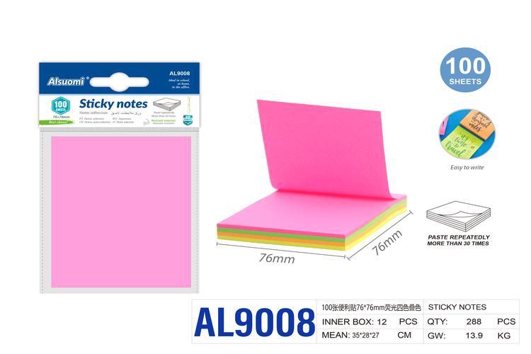 Notas adhesivas, 76 × 76 mm, modelo AL9008