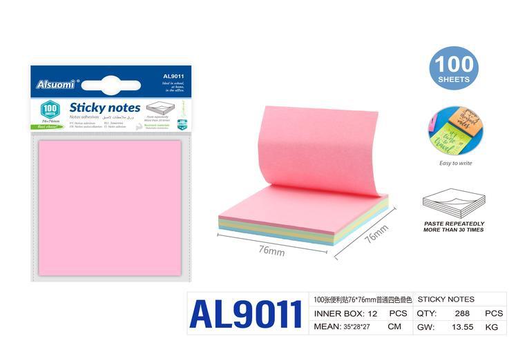 Notas adhesivas, 76 × 76 mm, modelo AL9011