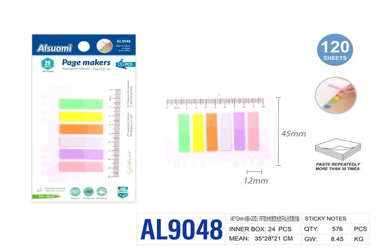Notas adhesivas, 45 × 12 mm, modelo AL9048