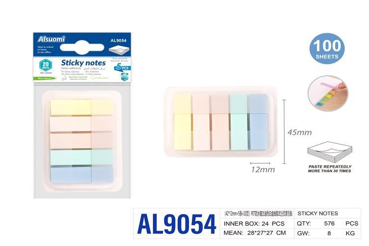 Notas adhesivas, 42 × 12 mm, color blanco
