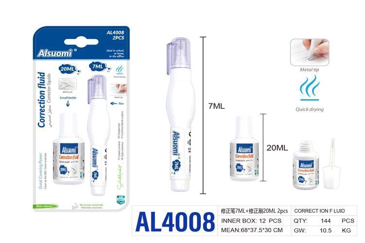 bolígrafo corrector, 7 ml, 20 ml, 2 piezas