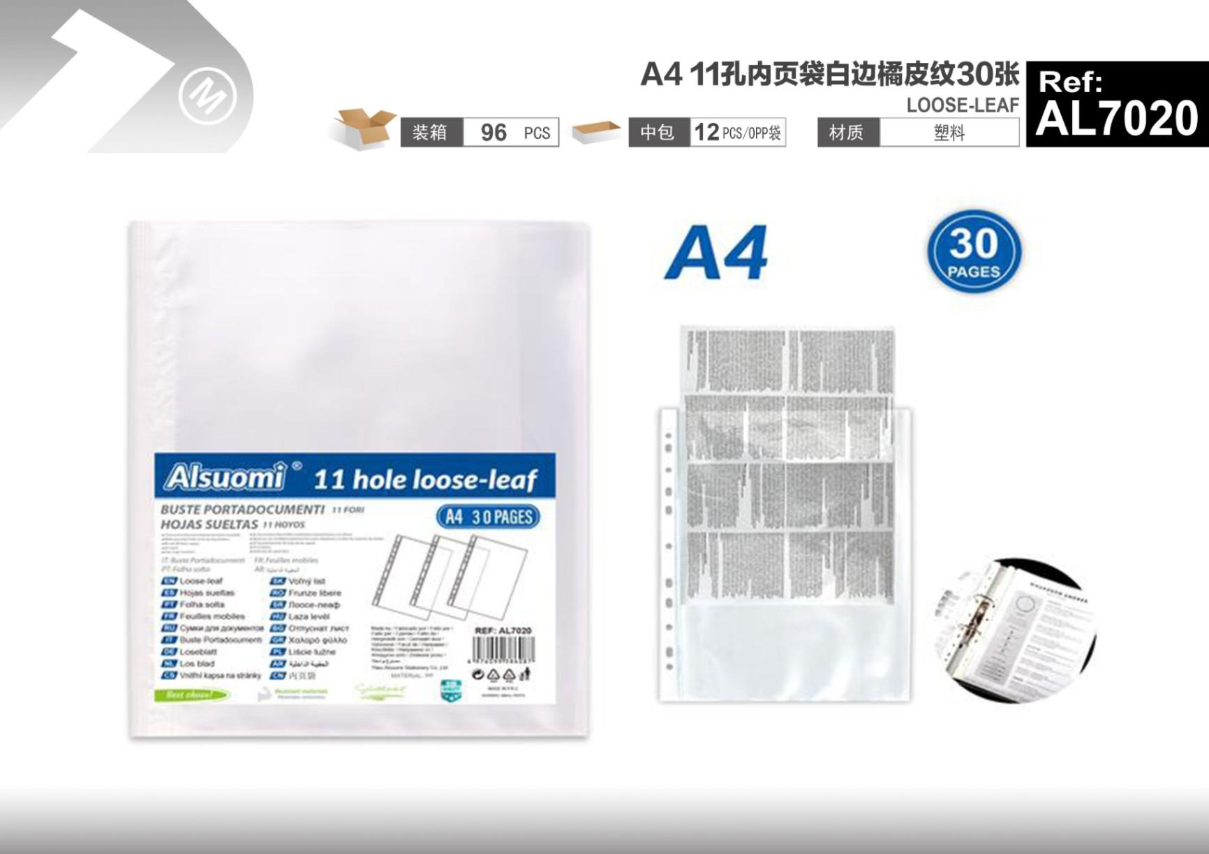 Bolsa para documentos, modelo A4, color blanco, modelo AL7020