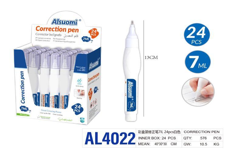 bolígrafo corrector, 7 ml, 24 piezas, color blanco