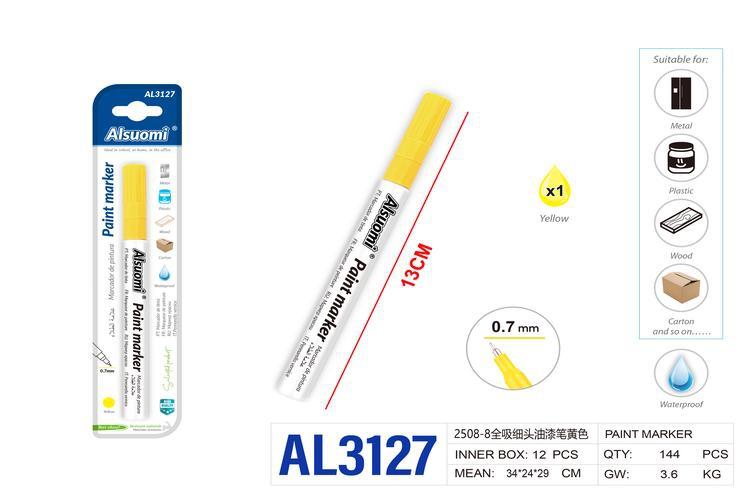 Marcador de pintura, color amarillo, modelo AL3127
