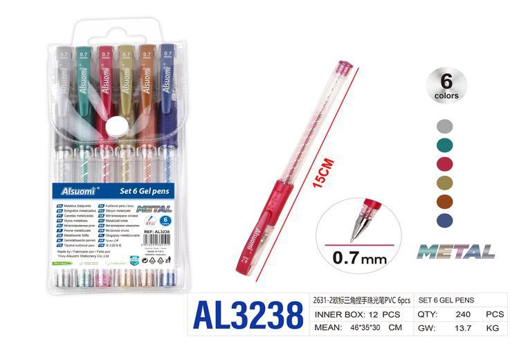 Pluma de gel, 6 piezas