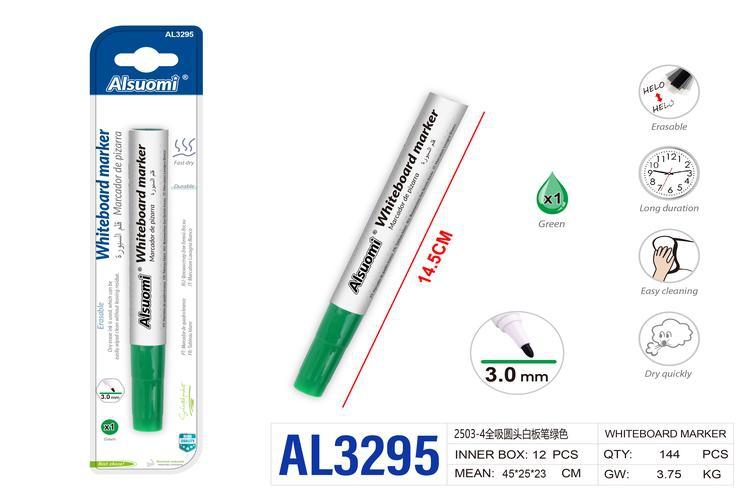 marcador de pizarra, colores verde y blanco, modelo AL3295