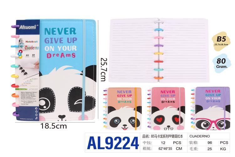 Cuaderno de bobina, modelo B5, modelo AL9224