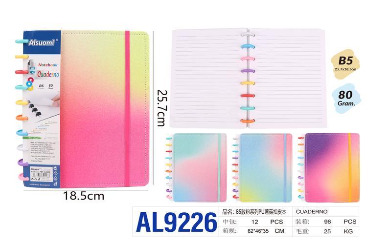 Cuaderno de bobina, modelo B5, color rosado