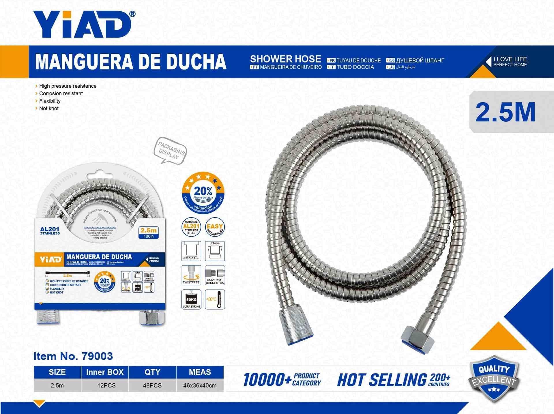 Mangueras de ducha, 2,5 m, modelo YD79003