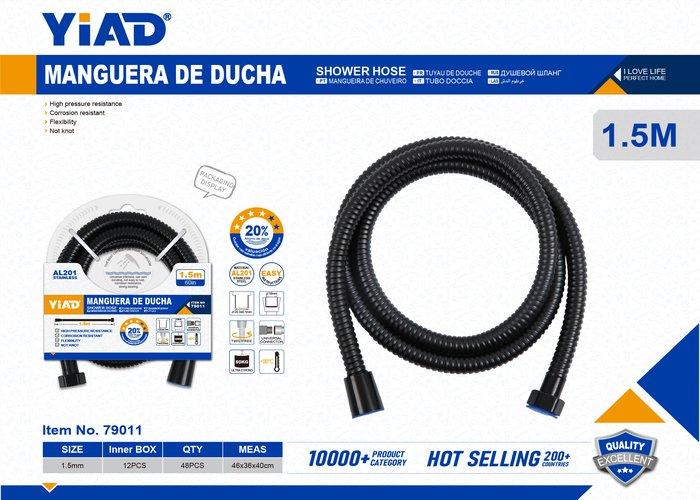 Mangueras de ducha, 1,5 m, color negro, modelo YD79011
