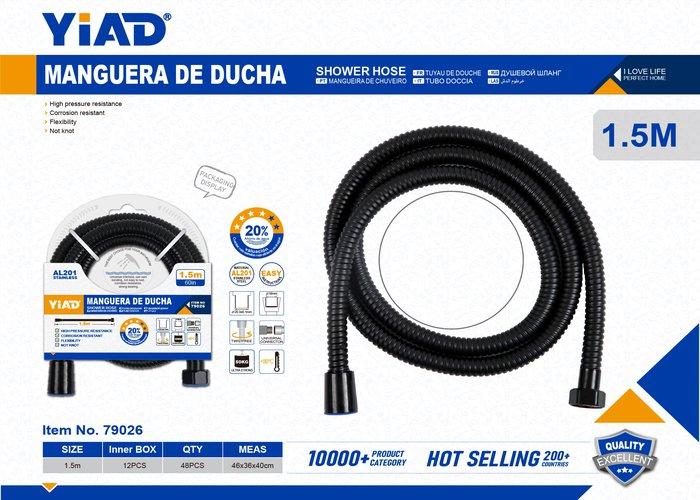 Mangueras de ducha, 1,5 m, color negro, modelo YD79026