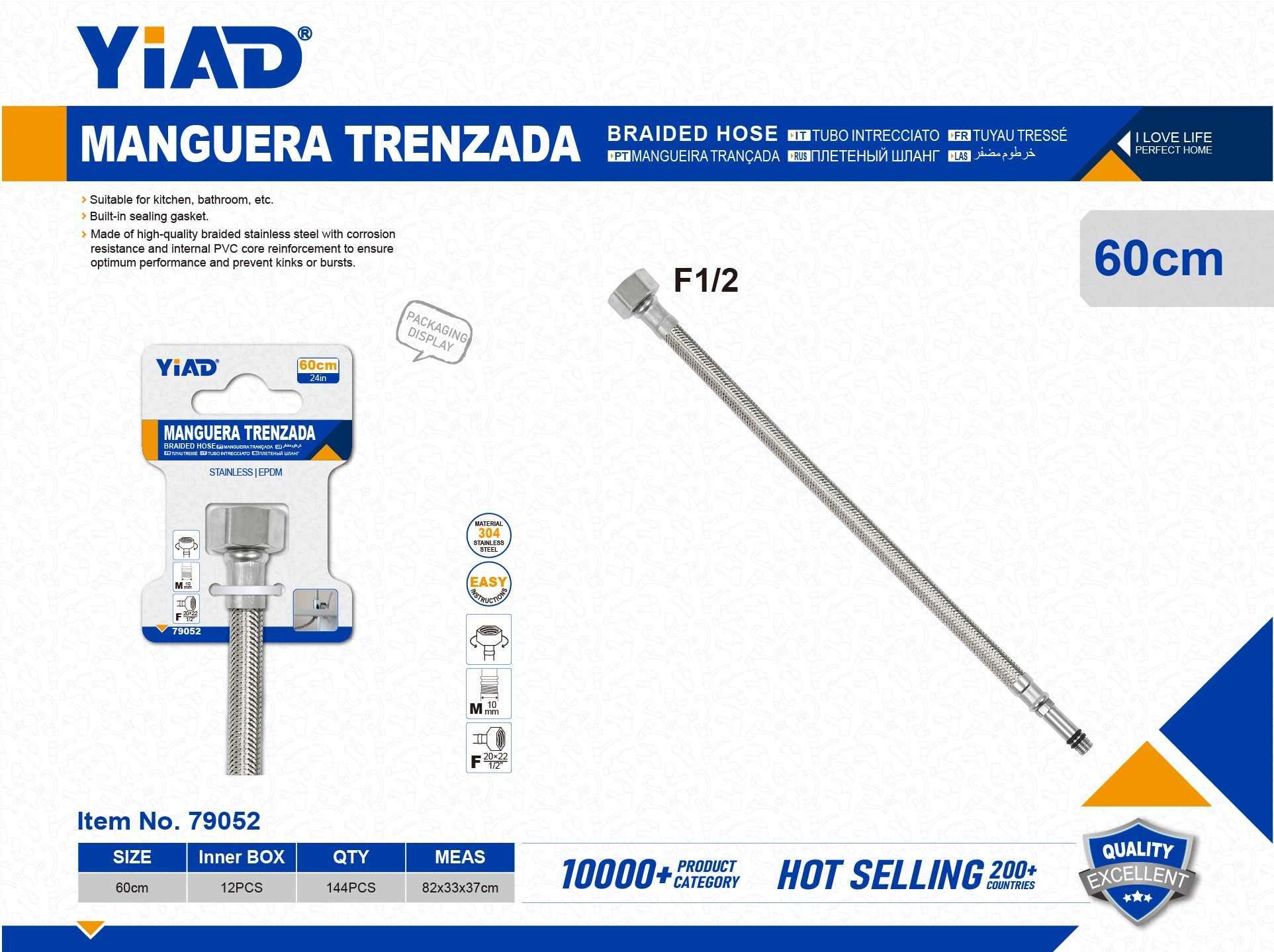 Tubo trenzado, 60 cm, modelo YD79052