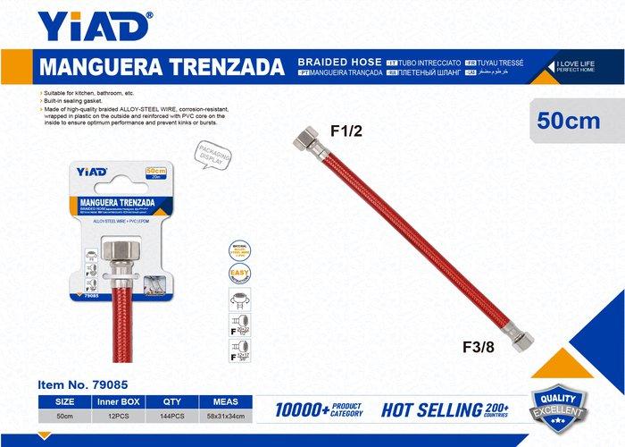 Manguera trenzada, 2 × 3, 50 cm, color rojo