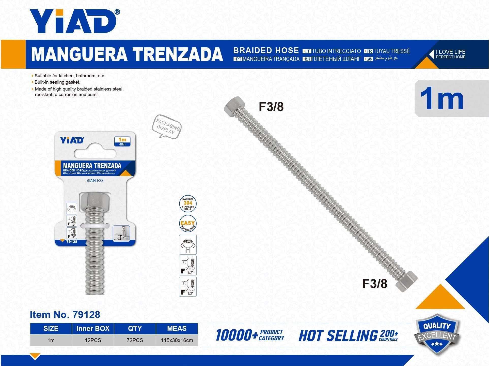 Tubo trenzado, 1 m, modelo YD79128