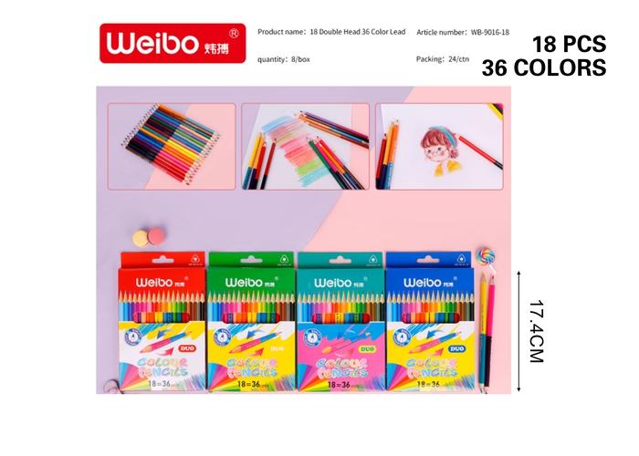 Lápices de colores, 18 piezas
