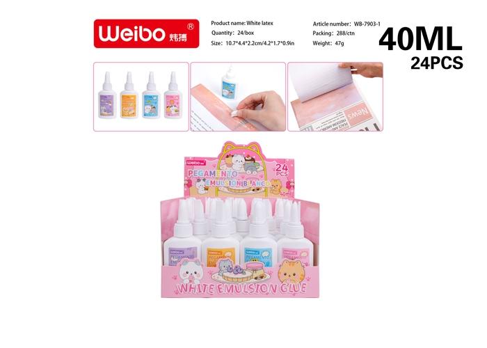 adhesivo liquido, 40 ml, color blanco, modelo WB-7903-1