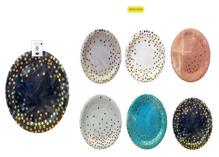 Bandejas de papel, 9 pulgadas, 6 piezas, modelo KD-CG-264