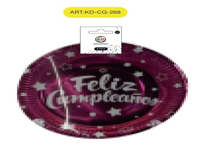 Bandejas de papel, 9 pulgadas, 6 piezas, modelo KD-CG-268