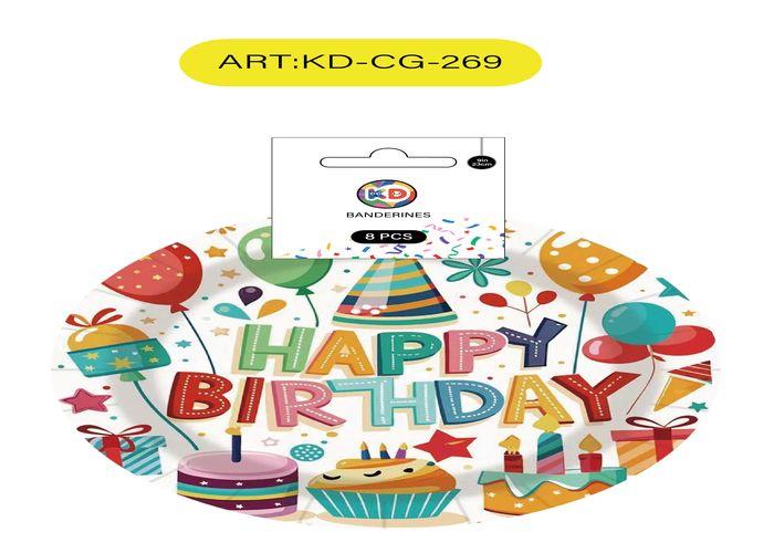 Bandejas de papel, 7 pulgadas, 8 piezas, modelo KD-CG-269