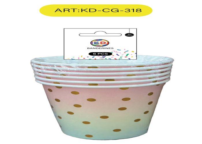 vasos de papel, 7 × 8,5 cm, 6 piezas, modelo KD-CG-318