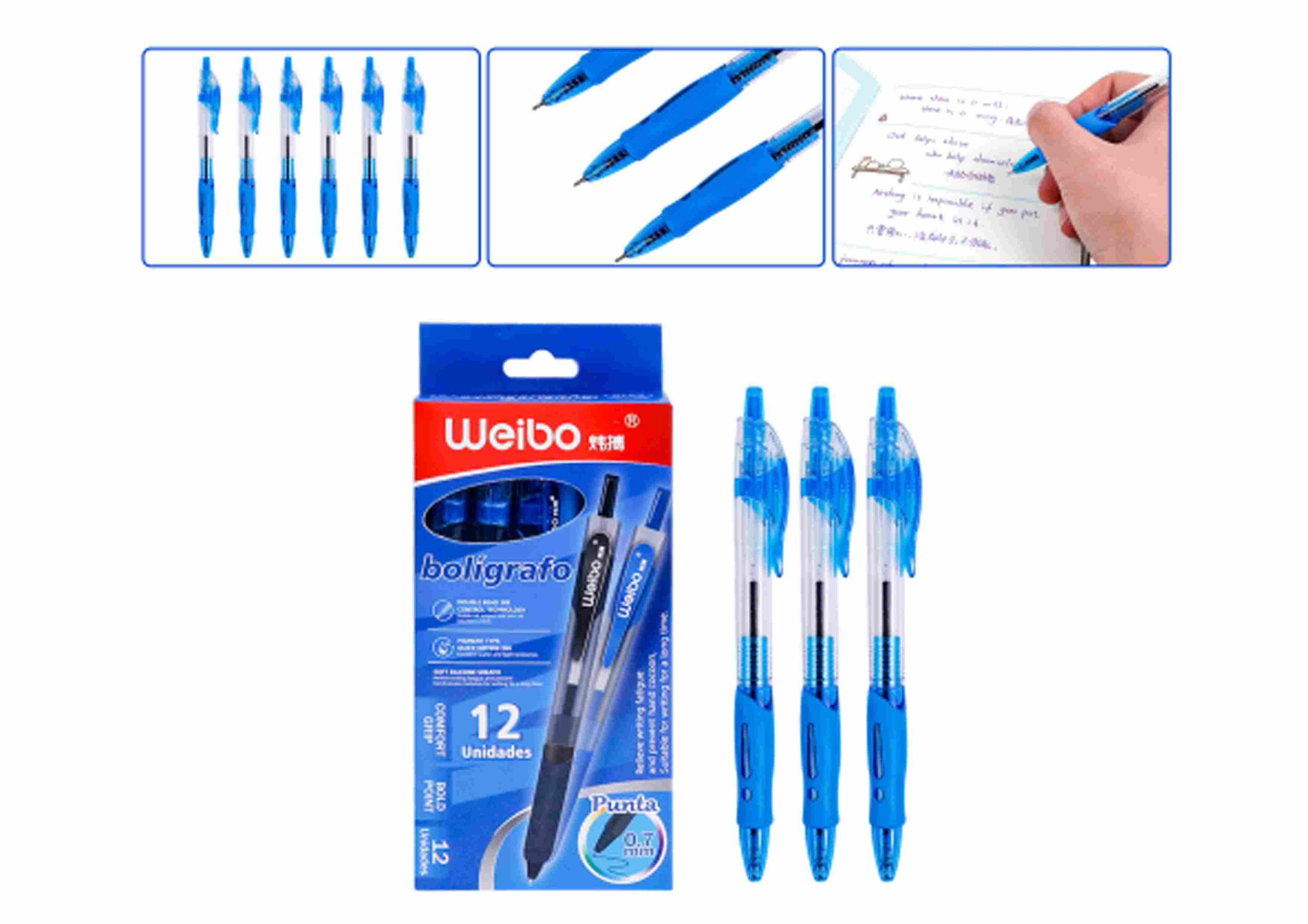 Pluma de gel, colores azul y negro, modelo WB-55517