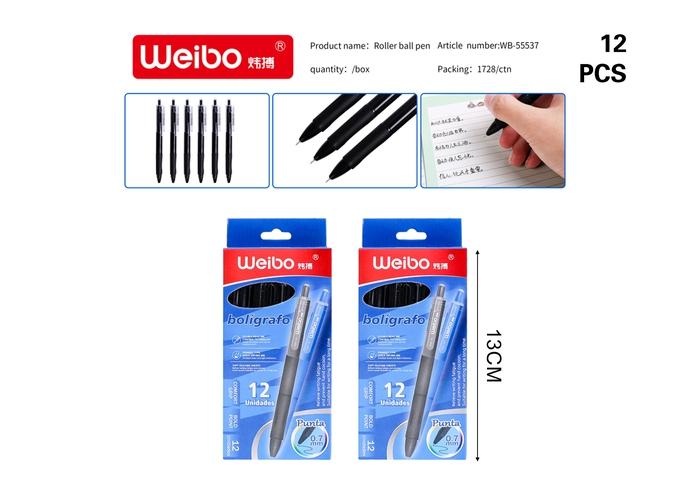 Pluma de gel, colores azul y negro, modelo WB-55537