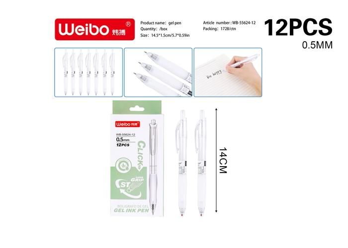 Pluma de gel, colores azul y negro, modelo WB-55624-12