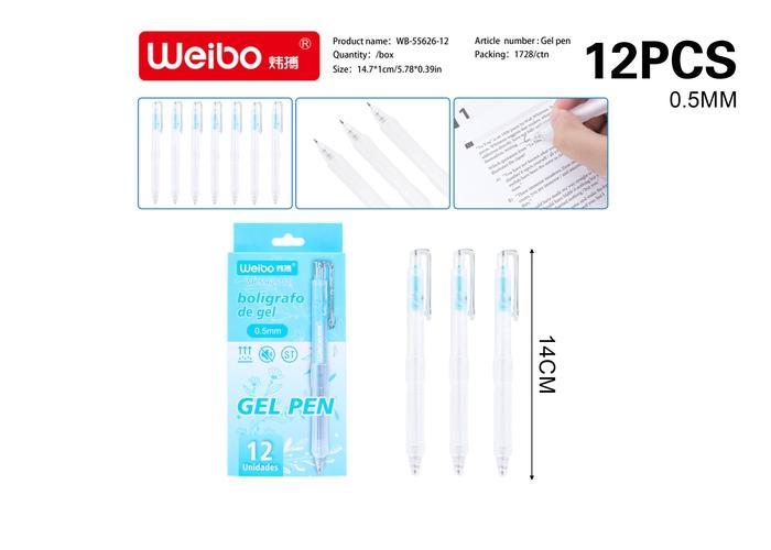 Pluma de gel, colores azul y negro, modelo WB-55626-12