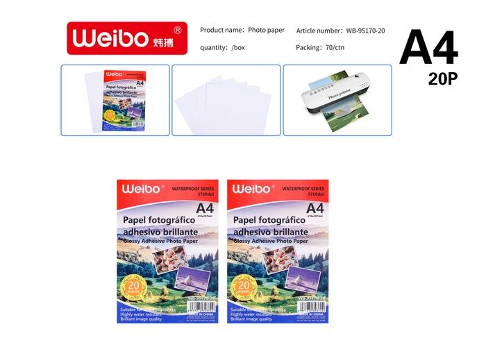 Papel de colores, modelo A4, 135 g, modelo WB-95170-20
