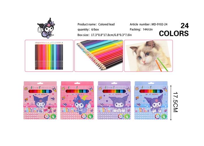 Lápices de colores, modelo MD-9102-24
