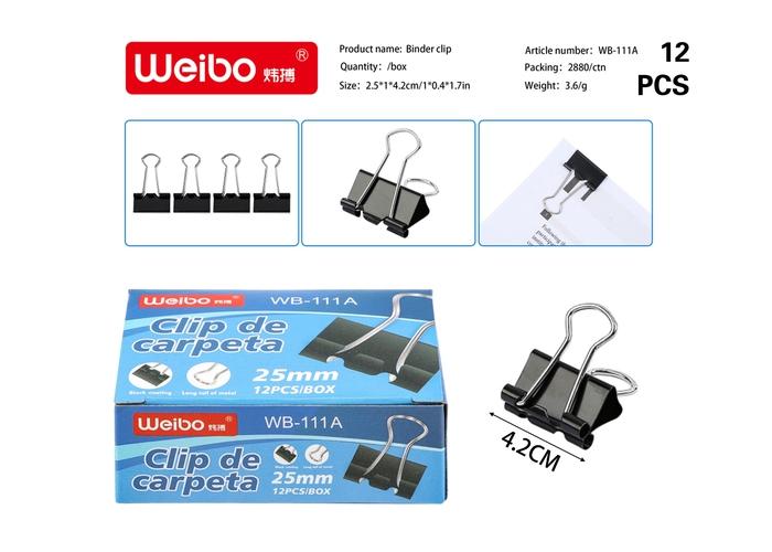 Clip de carpeta, modelo WB-111A-25MM