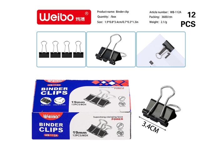 Clip de carpeta, modelo WB-112A-19MM