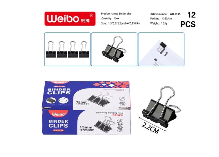 Clip de carpeta, modelo WB-113A-15MM